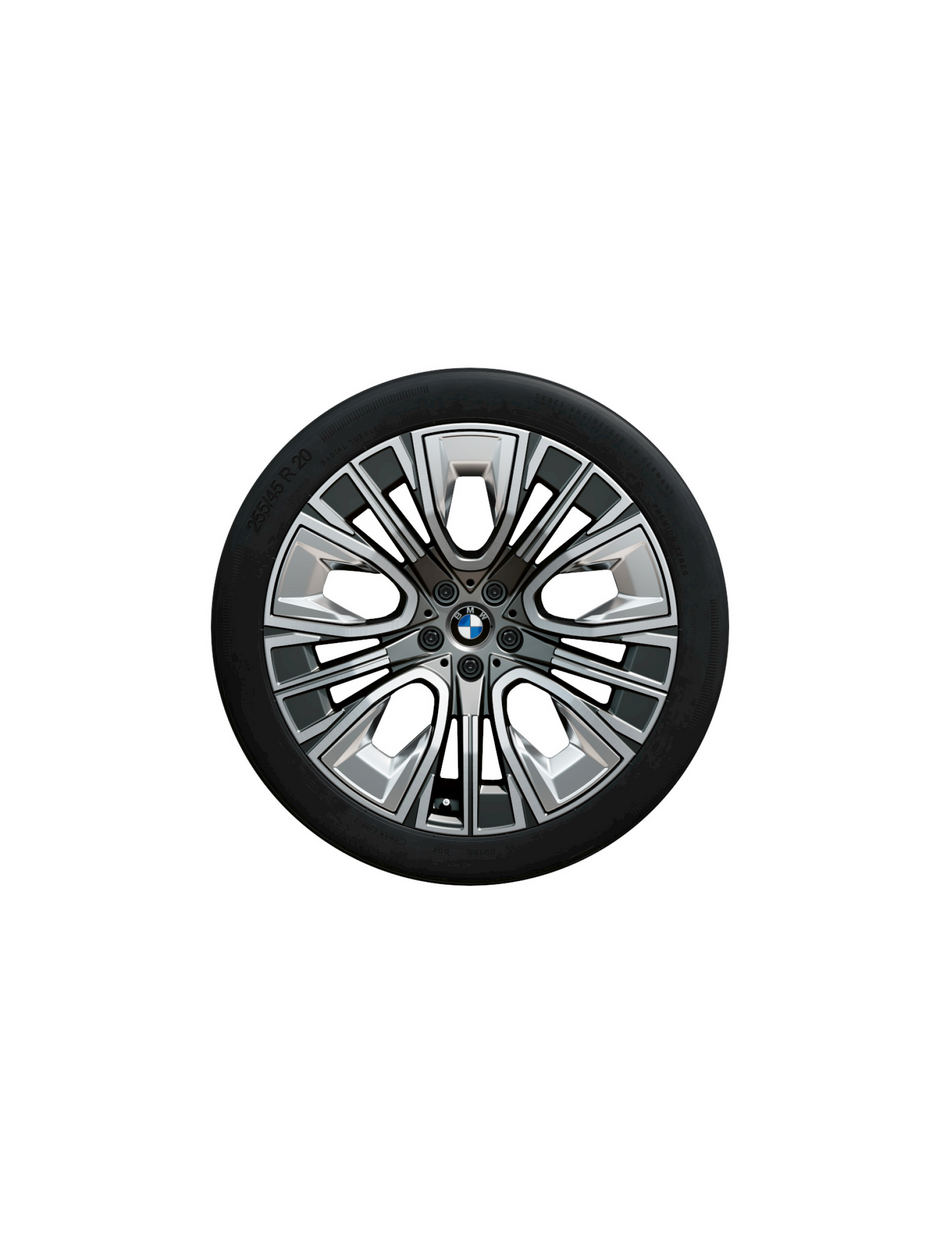 20" BMW vinterhjul 7 serie G70 og X3 G45. Aerodynamikhjul 906 i bicolor gunmetal grey