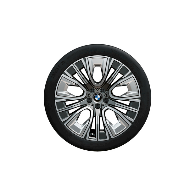 20" BMW vinterhjul 7 serie G70 og X3 G45. Aerodynamikhjul 906 i bicolor gunmetal grey