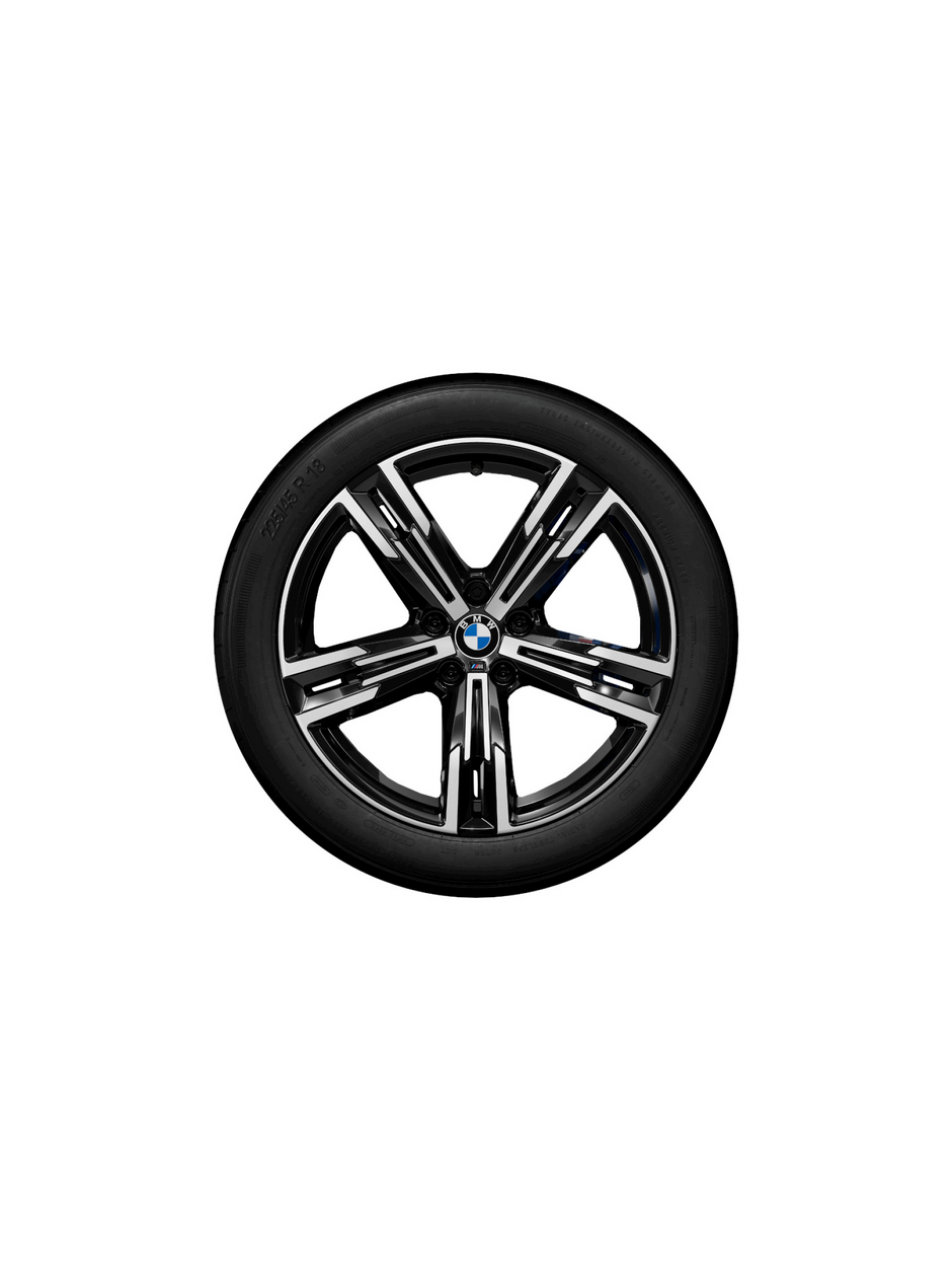18" BMW M vinterhjulsæt 2 serie G42, 3 serie G20 Saloon, 3 serie G20 Saloon LCI, 3 serie G21 Touring, 3 serie G21 Touring LCI, 4 serie G22 Coupé, 4 serie G22 Coupé LCI, 4 serie G23 Convertible og 4 serie G23 Convertible LCI. Dobbelteger 848 M jet black