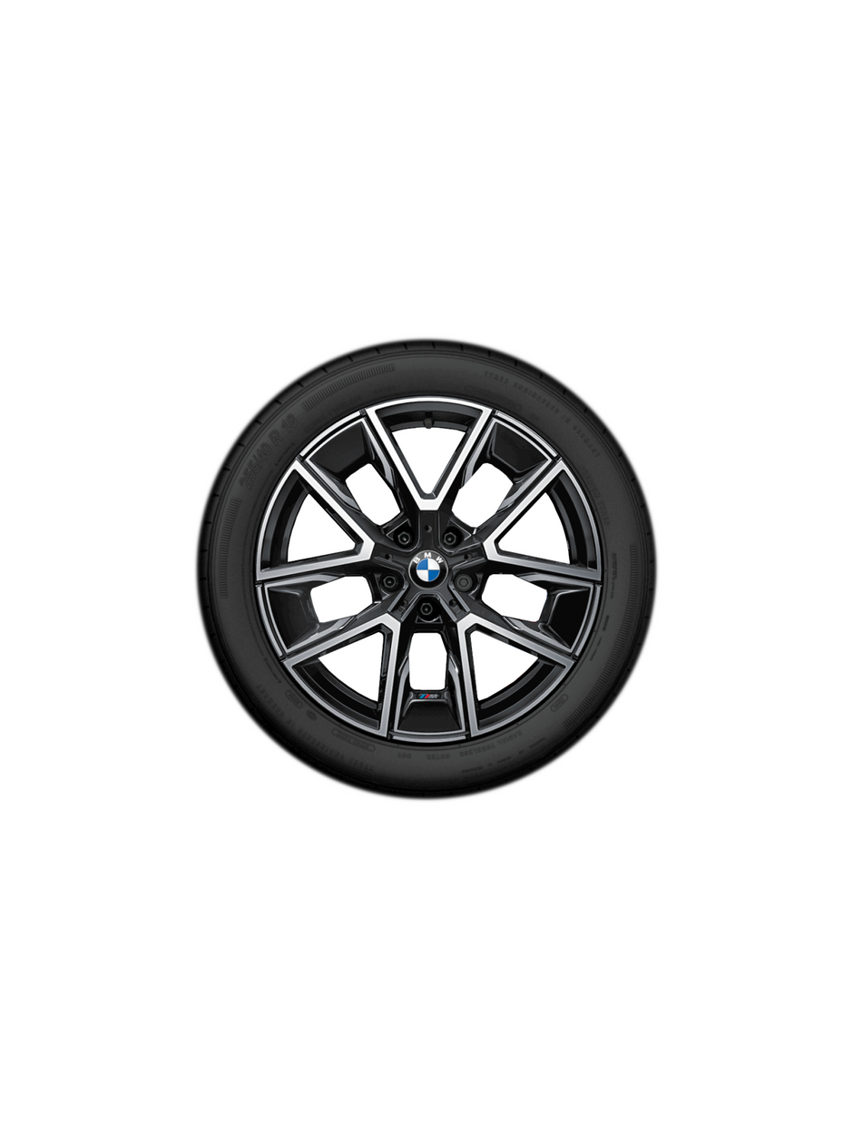 18" BMW vinterhjulsæt 4 serie G26 Gran Coupé, 4 serie G26 Gran Coupé LCI, i4 G26 Gran Coupé, i4 G26 Gran Coupé LCI. Aerodynamikhjul 858 M midnight grey