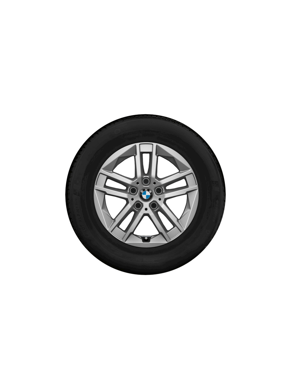 16" BMW vinterhjulsæt 2 serie U06 active tourer 216i, 218d, 218i, 220d, 220i og 225eX. Dobbelteger 186 refined silver