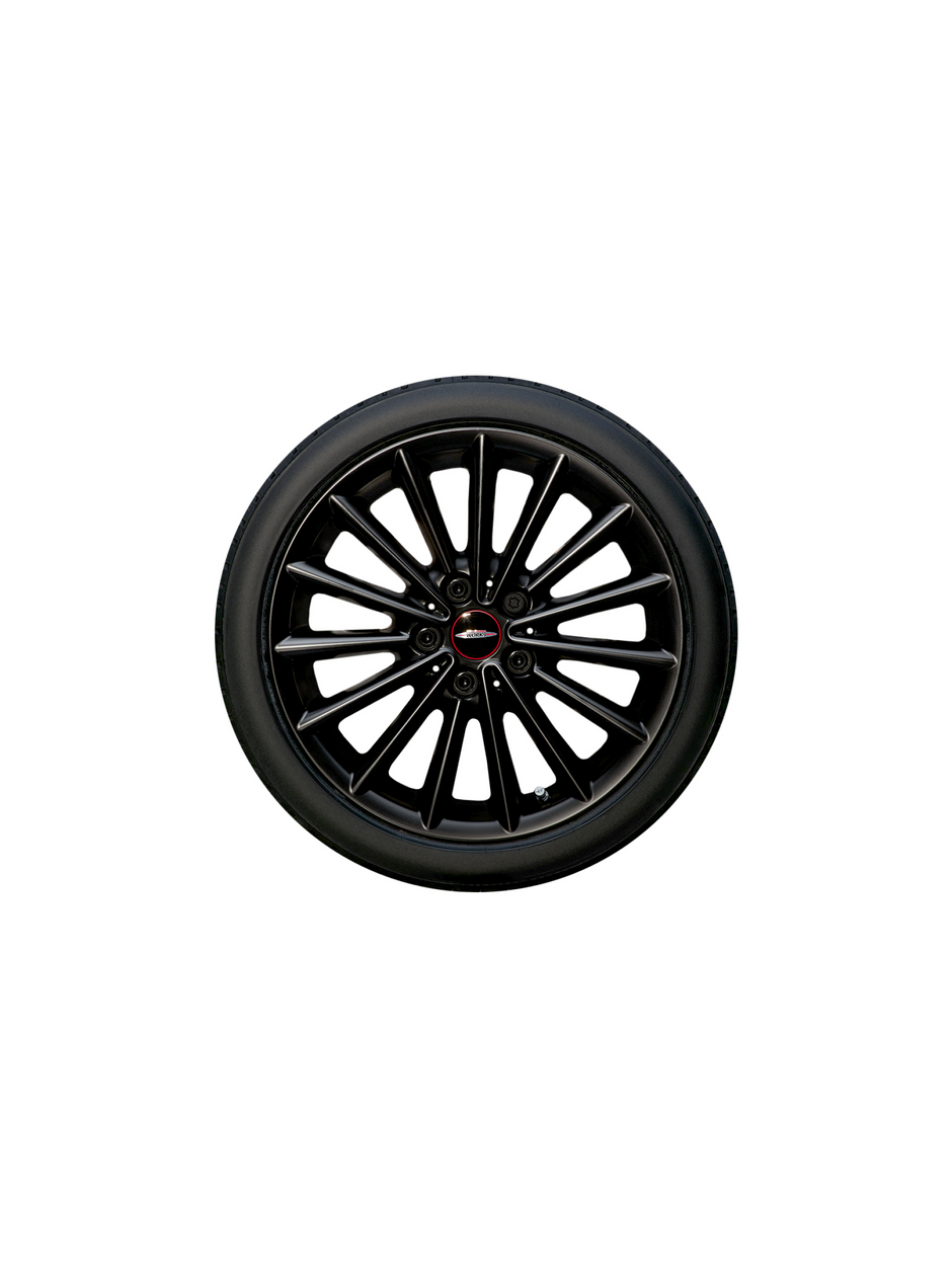 17" JCW letmetalhjul multi spoke 505 jet black mat, sommerhjulsæt