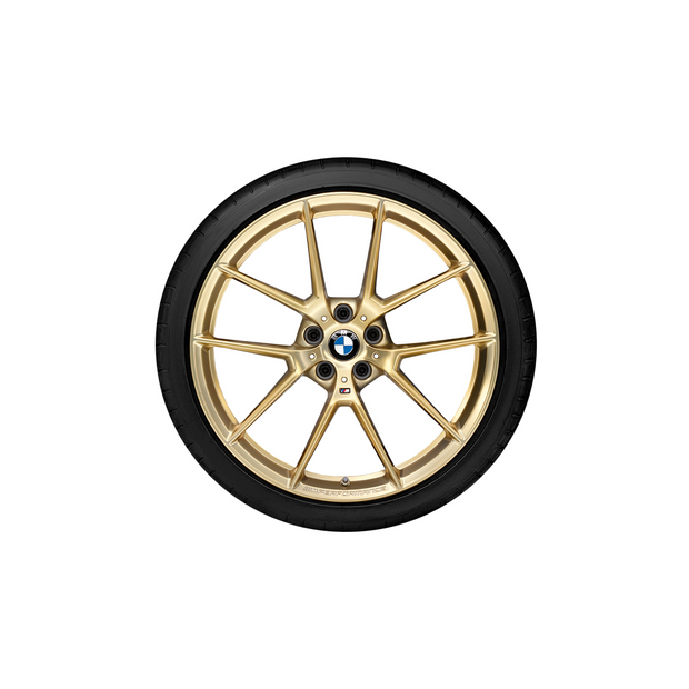 20" M performance 8 serie G14 Convertible, 8 serie G15 Coupé, 8 G16 Gran Coupé. Smedehjul med Y-eger 763 M frozen gold sommerhjulsæt